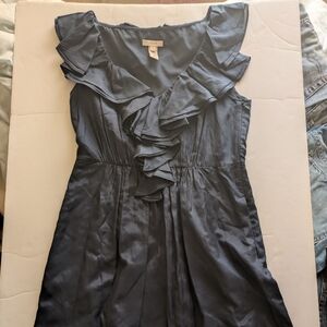J. Crew Navy Ruffled Dress